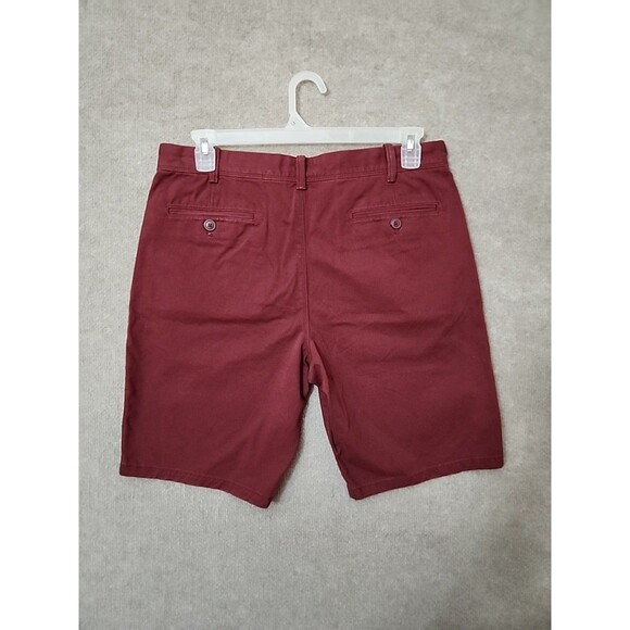 Express Classic Fit Shorts Mens 33 Burgundy 100% Cotton - Picture 4 of 8